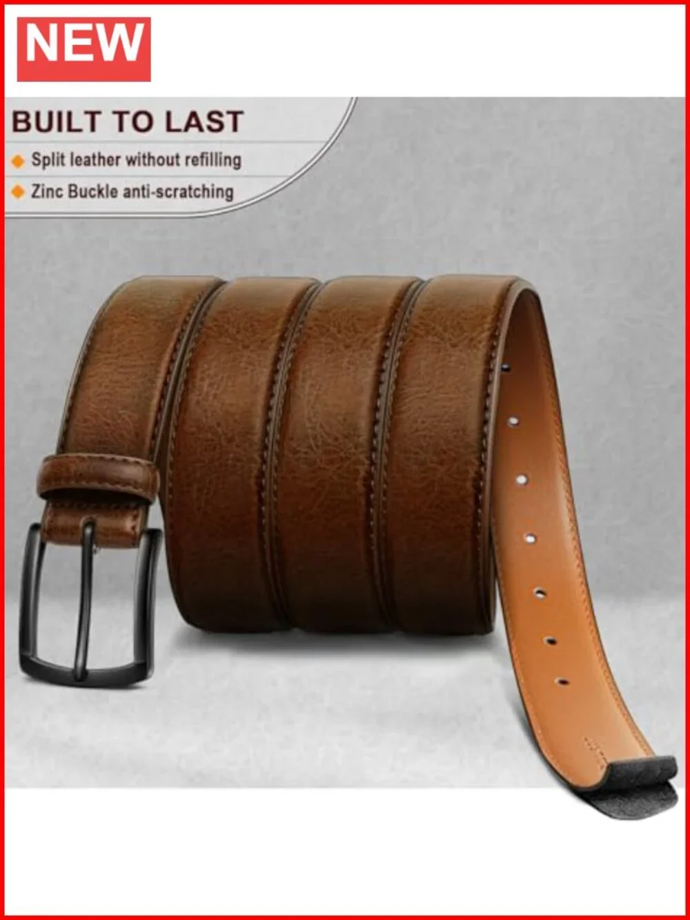 2pk Genuine Leather Belt Dress Casual Golf Jeans 1 3/8